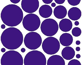 34 Purple Polka Dot Stickers Removable Polka Dot Wall Decals