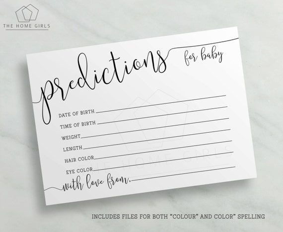 Declarative image inside baby prediction cards free printable Adorable image within baby prediction cards free printable