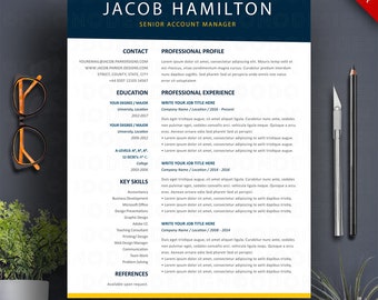 Resume Template Word 3 Page Professional CV + Cover Letter Creative Teacher Resume Two Column