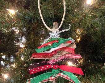 Ribbon Tree Ornaments - Set of Five