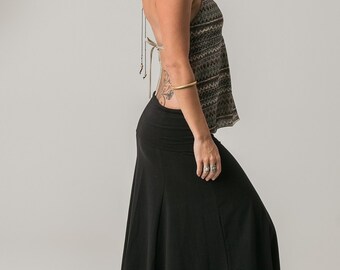 Black Gypsy Skirt, Gypsy Clothing ,Fairy Skirt , Black Maxi Skirt , Maxi Cotton Skirt , Perfect Bell Skirt