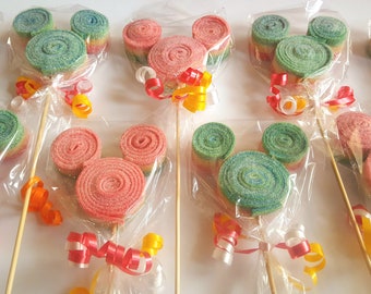 12 Mickey Mouse Candy Kabobs Individually Bagged Party Favors