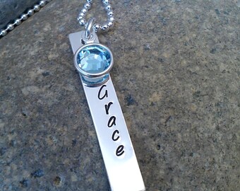 Grandma Necklace, Mom Necklace, Personalized Mom Necklace, Grandma Necklace, Name Charm Necklace, Sterling Silver