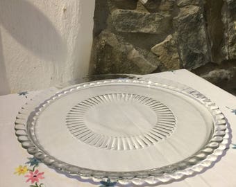 Large Clear Glass Plate 32cm across