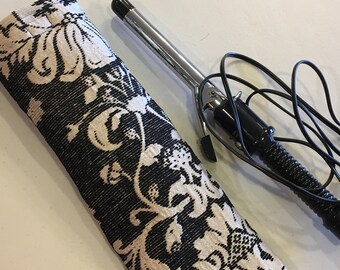 Curling Iron Teflon Lined Case. Never Wait to Pack a Hot Appliance. Handmade Teflon Lined Decorator Fabric Case for Hot Tools.