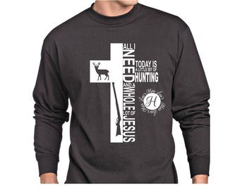 All i need is hunting and a whole lot of Jesus cross SVG, DFX, hunting svg, dear, rifle svg, commercial license, buck svg, Christian svg