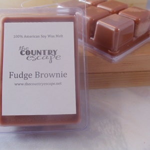Fudge Brownie Scented 100% Soy Wax Clamshell Melt - Rich Chocolate Scent - Maximum Scented