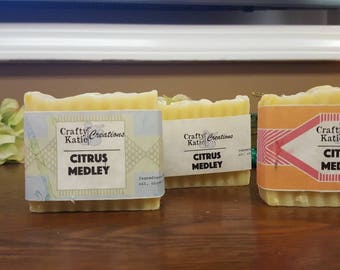 Cold-processed Soap Bars Citrus Essential Oils COCONUT OLIVE CANOLA Oil Base Soap Bars 3.5 - 4 oz