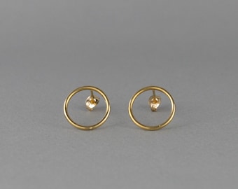 Gold Circle Earrings. Minimalist Earrings. Gold Hoops. Minimalist Jewelry. Simple Earrings. Small Hoop Earrings. UK Sellers Only.