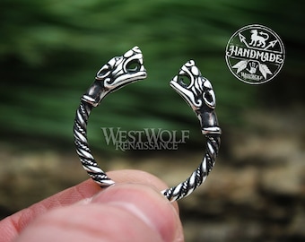 Viking Fenrir Wolf Head Ring - Made of 925 Sterling Silver - US Sizes 9/10/10.5 --- Norse/Odin/Wolves/Ragnarok