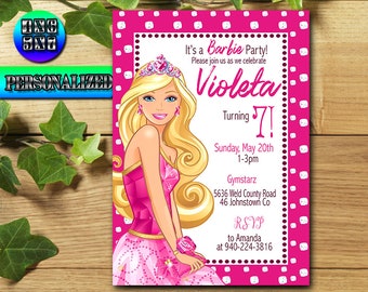 Barbie, Barbie Invitation, Barbie Birthday, Barbie Birthday Invitation, Barbie Party, Barbie invite, Barbie Party, Barbie Printable UF1107