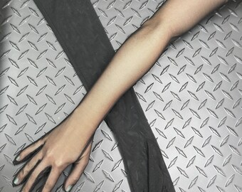 Opera-length Sheer Stretch Mesh Gloves