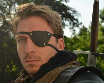 Metal gear solid V snake eye patch made of thick leather, cosplay, pirate
