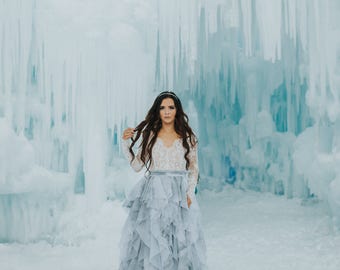 Wedding Separate - Piper Skirt - Ruffle Wedding Skirt - Blue Wedding Dress - Full Wedding Skirt - Ball Gown