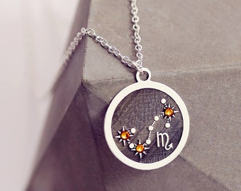 Zodiac Jewelry Gift | Scorpio Necklace | Sterling Silver | Horoscope Necklace | Astrology Jewelry | Zodiac Necklace | Galaxy Jewelry Gift