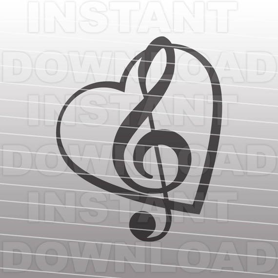 music svg filetreble clef heart svgmusic note svg vector music paper treble clef