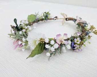 Flower Crown, Silk Flower Crown, Wedding Flower Crown, Flower Halo, Bridal Flower Crown, Flower Headpiece, Succulent Crown, Head Wreath