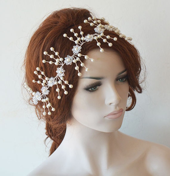 Pearl Headpiece Bridal Headpiece Pearl Hair Accessories