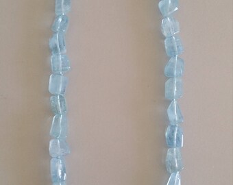 Aquamarine Crystal Necklace - Birthstone of March