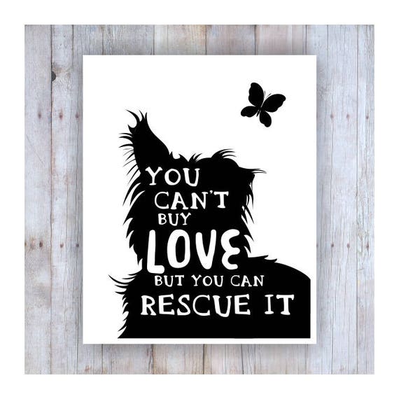 Dog Rescue Art Black and White Rescue Quote Pet Rescue Dog