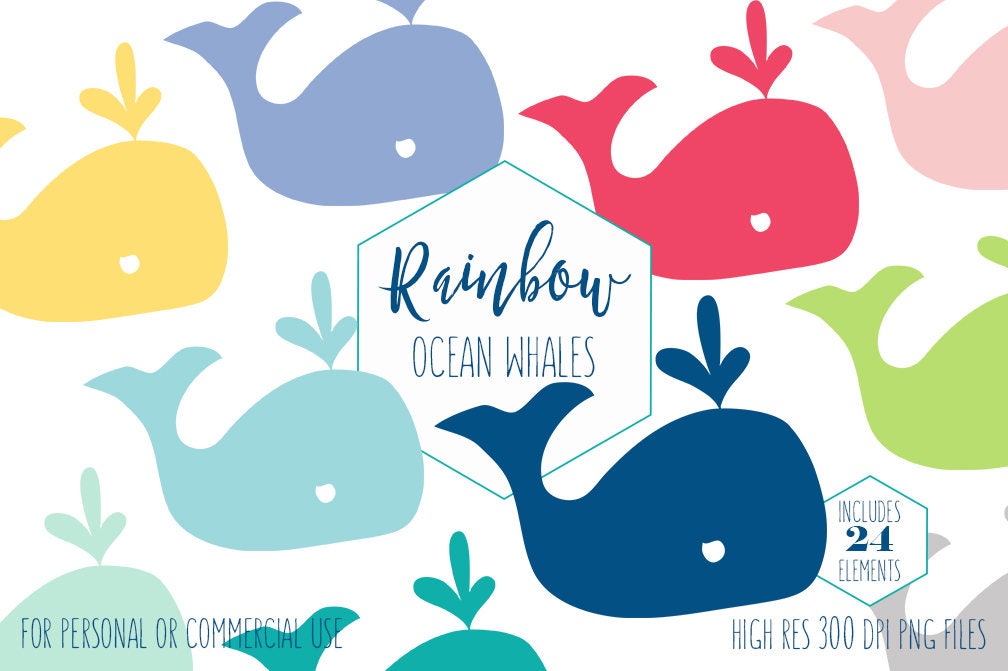 Download CUTE WHALE CLIPART for Commercial Use Kids Clip Art ...
