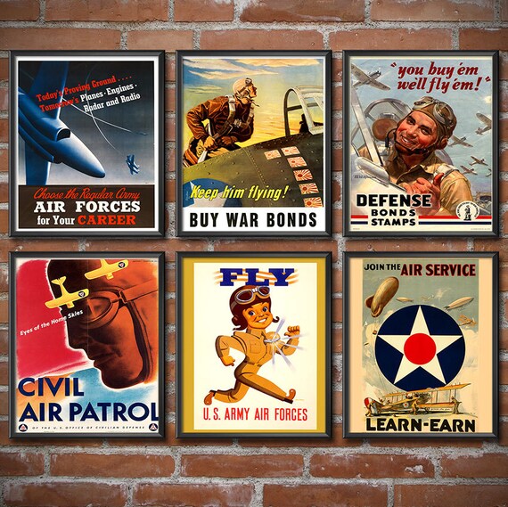 US Air Force Wall Art Set of 6 Posters United States Air