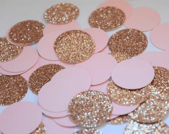 Blush and Rose Gold Confetti, Blush and Rose Decorations, Engagement Party Decorations, Bridal Shower Decorations, Rose Gold Decorations
