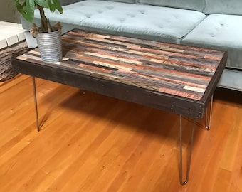 SALE - Various Sizes of Barnwood Coffee and End Tables - Industrial Furniture - Modern Reclaimed Wood, Rustic Wood and Vintage Hairpin Legs