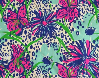 in the garden dobby cotton fabric square 18"x18" ~ lilly spring 2014 ~ lilly pulitzer