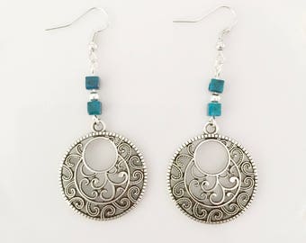 silver plated dangle earrings