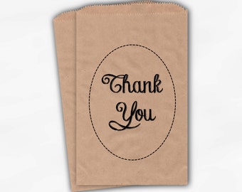 Thank You Candy Treat Bags - Custom Kraft Favor Bags for Wedding, Birthday, Shower - Paper Bags (0001)