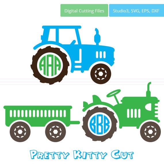 Download Tractor SVG Monogram Frames instant download cut file svg