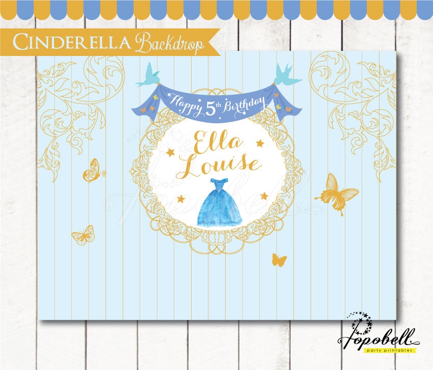 Cinderella Backdrop 80x60 inches for Cinderella Birthday.