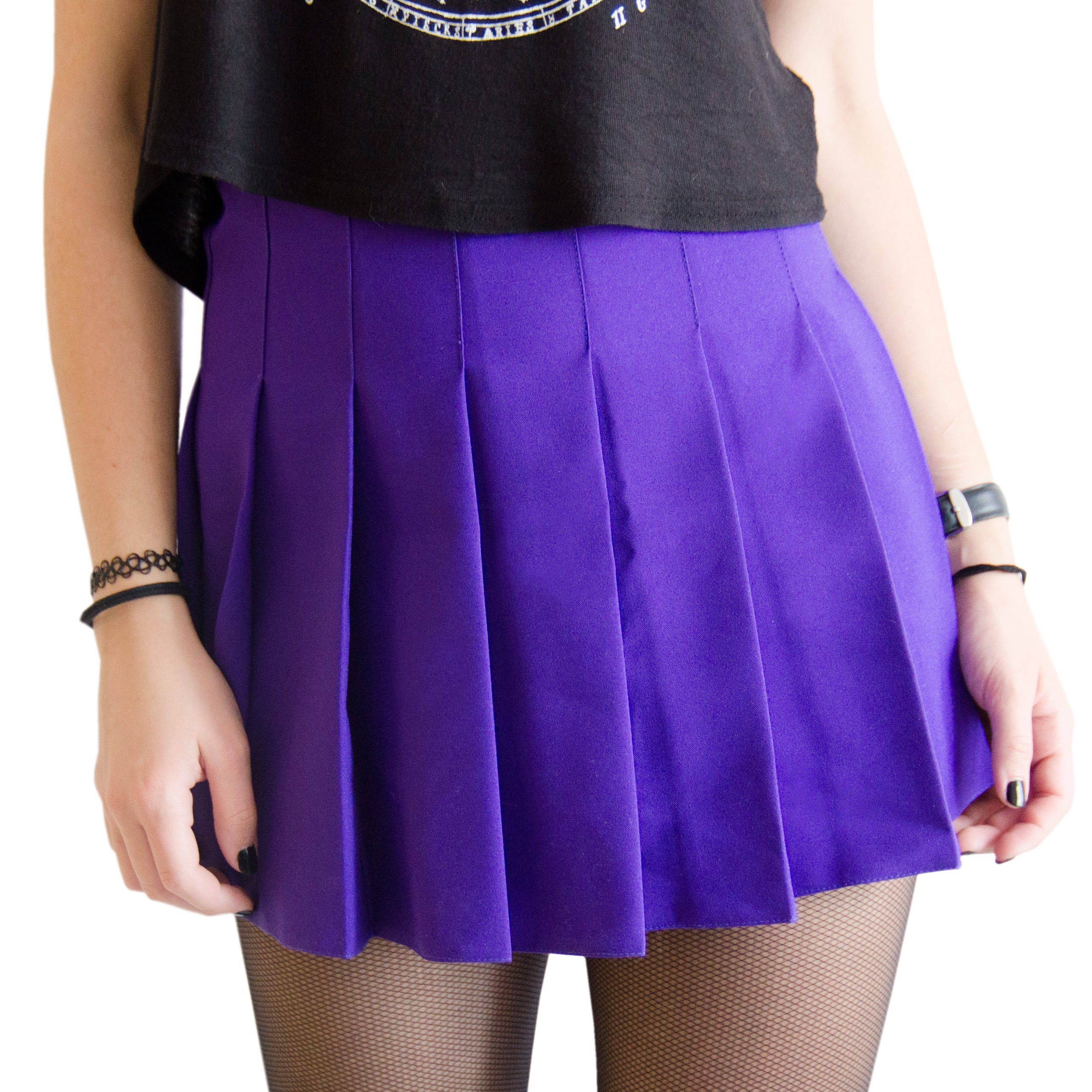 tennis skirt deep dark purple pleated skirt american apparel