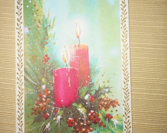 VINTAGE Unused CHRISTMAS CARD Candles