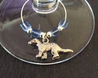 Ferret wine glass charm / animal wine glass charms / wine charms / wine glass decor / animal lover gift / wine lover gift