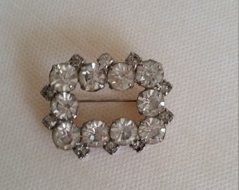 Vintage Rhinestone rectangular pin