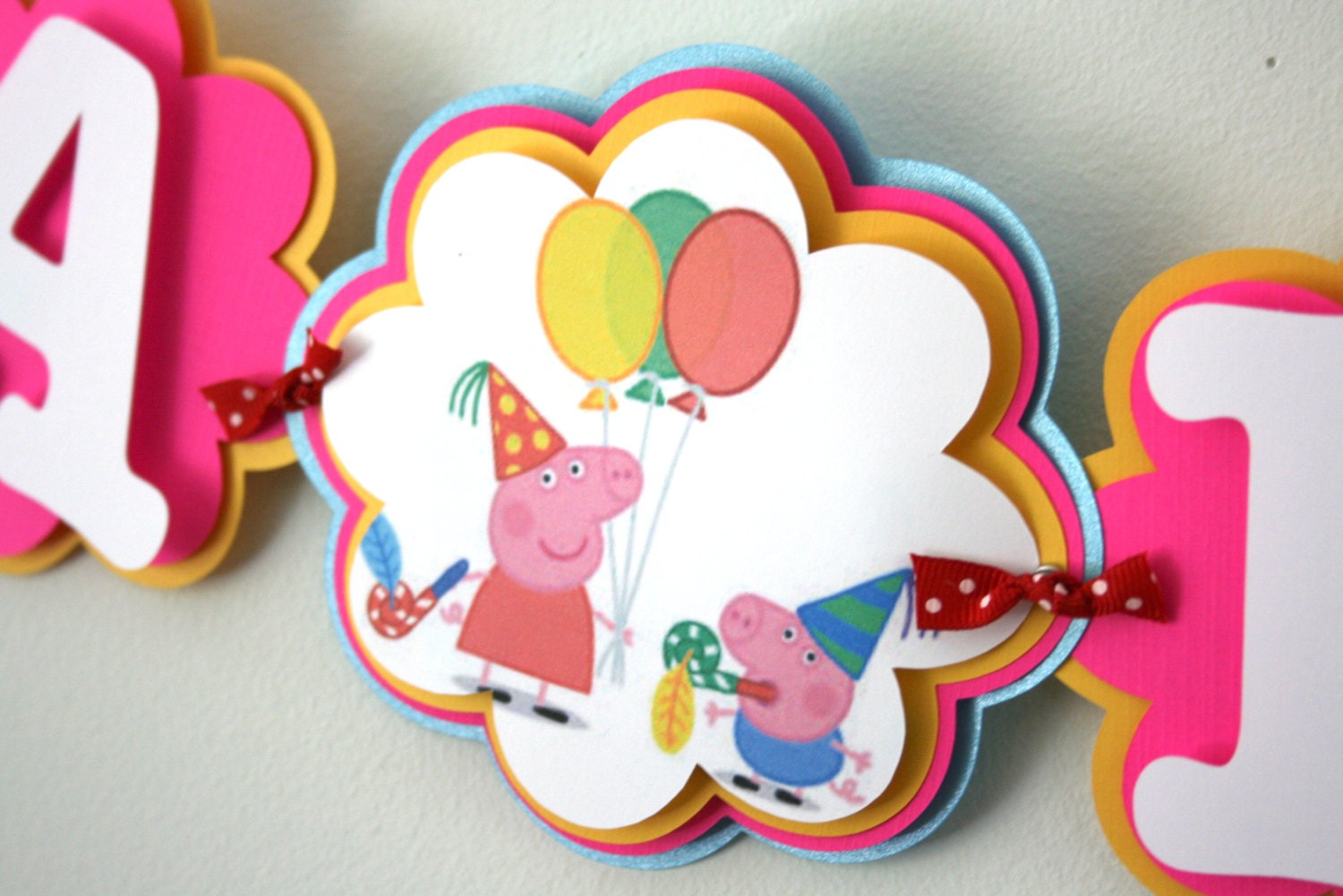 Peppa Pig Inspired Birthday Banner Peppa Pig Birthday