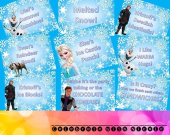 Frozen Party Food Labels Frozen Party Nametags Sven Food