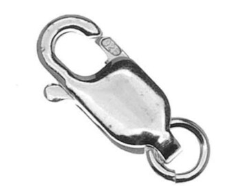 Two (2) .925 Solid Sterling Silver 11.7mm Lobster Clasp - Made in Italy - Lot of 2