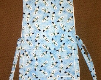 Blue Kitchen Cobbler Apron Smock Let it Snow Glitter