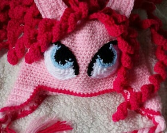 Crochet Pink Pony Hat