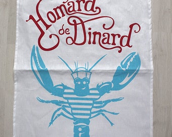 Lobster de Dinard 100% linen Tea towel