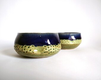 ceramic bowl, pottery bowl, ceramic jewelry dish, ceramic ring dish, small ceramic bowl, small ceramic dish, blue ceramic bowl, green