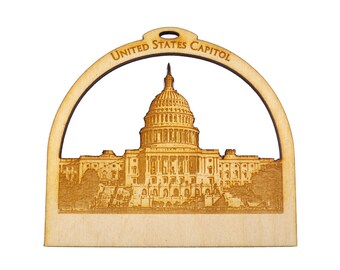 US Capitol Building Ornament - Washington DC Ornament - Americana Decor - Americana Gifts - Washington DC Souvenir - Personalized Free