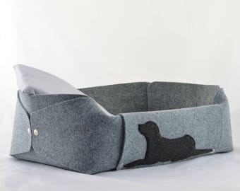 Felt Dog Bed, Felt Dog House, Medium Dog Bed, Dog Lover Gift, Room Decor, Gray, Charcoal, Anthracite, Dog Bed, cosy dog bed, gift for dog
