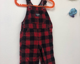 Les enfants des années 1990 Osh Kosh salopette Vintage Mack Plaid velours côtelé ensemble pantalon salopette enfant taille 18 mois