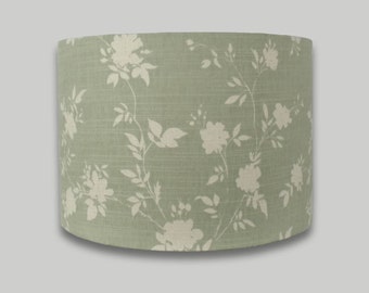 Green Floral Drum Lampshade Lamp Shade Lightshade 20cm 25cm 30cm 35cm 40cm 50cm 60cm and 70cm sizes available