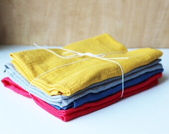 linen kitchen tea towel / hand dyed