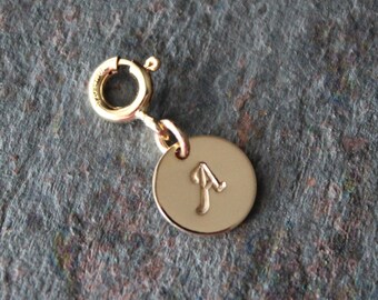 A-Z Personalized Initial Monogram Letter Charm - 14kt Yellow Gold Filled Jewelry - All Initials Available - FREE SHIPPING